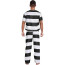 Prisoner Costume - Black Striped Jumpsuit Prisoner Cosplay