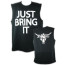 WWE The Rock Costume - Just Bring It Black Sleeveless Brahma Bull The Rock Cosplay