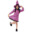 Girls Purple Witch Costume - Dress Hat Purple Witch Cosplay
