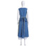 Disney Belle Blue Dress Cosplay Outfit For Children and Adults Halloween Costume