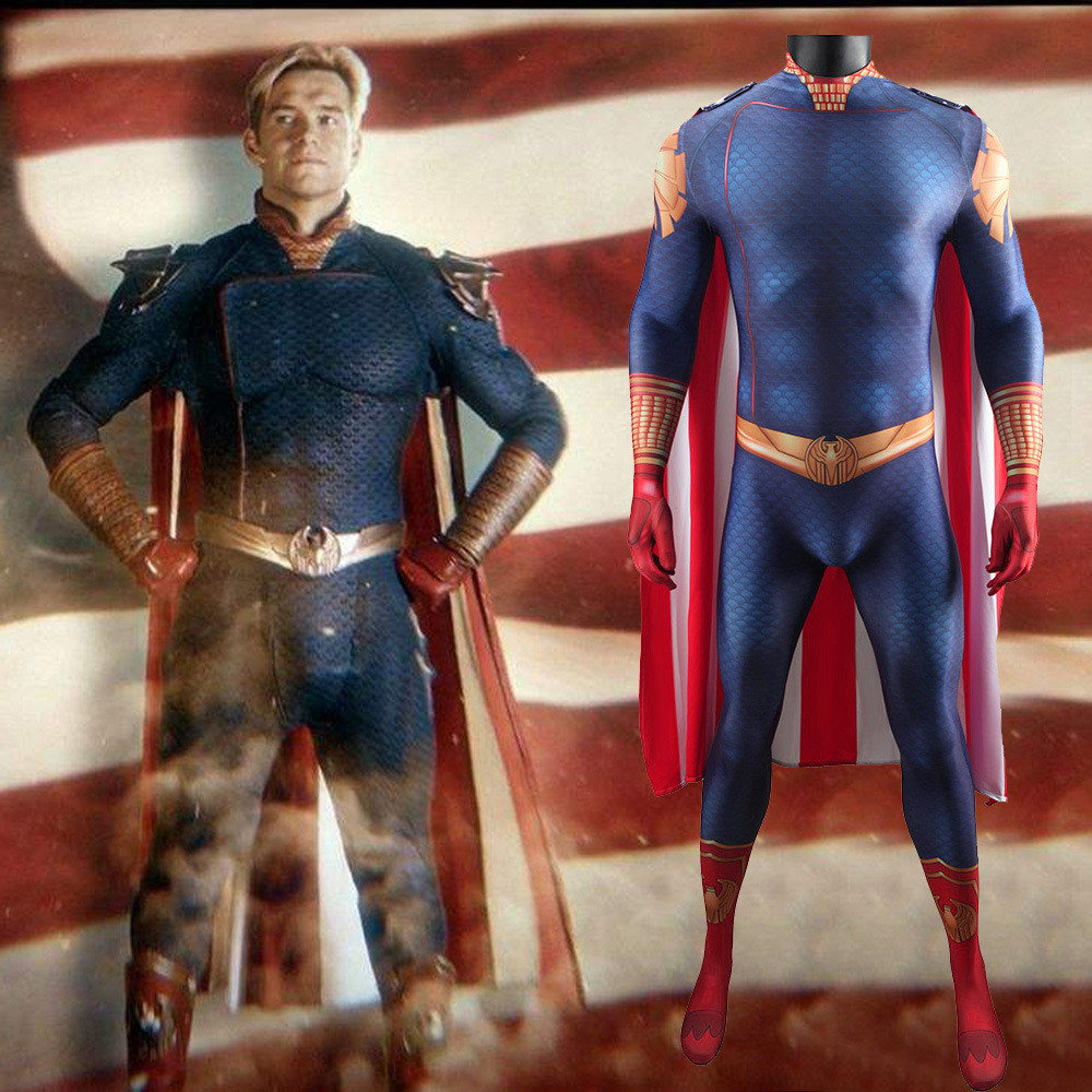 The Boys Homelander Costume - Bodysuit Cape Set Homelander Cosplay