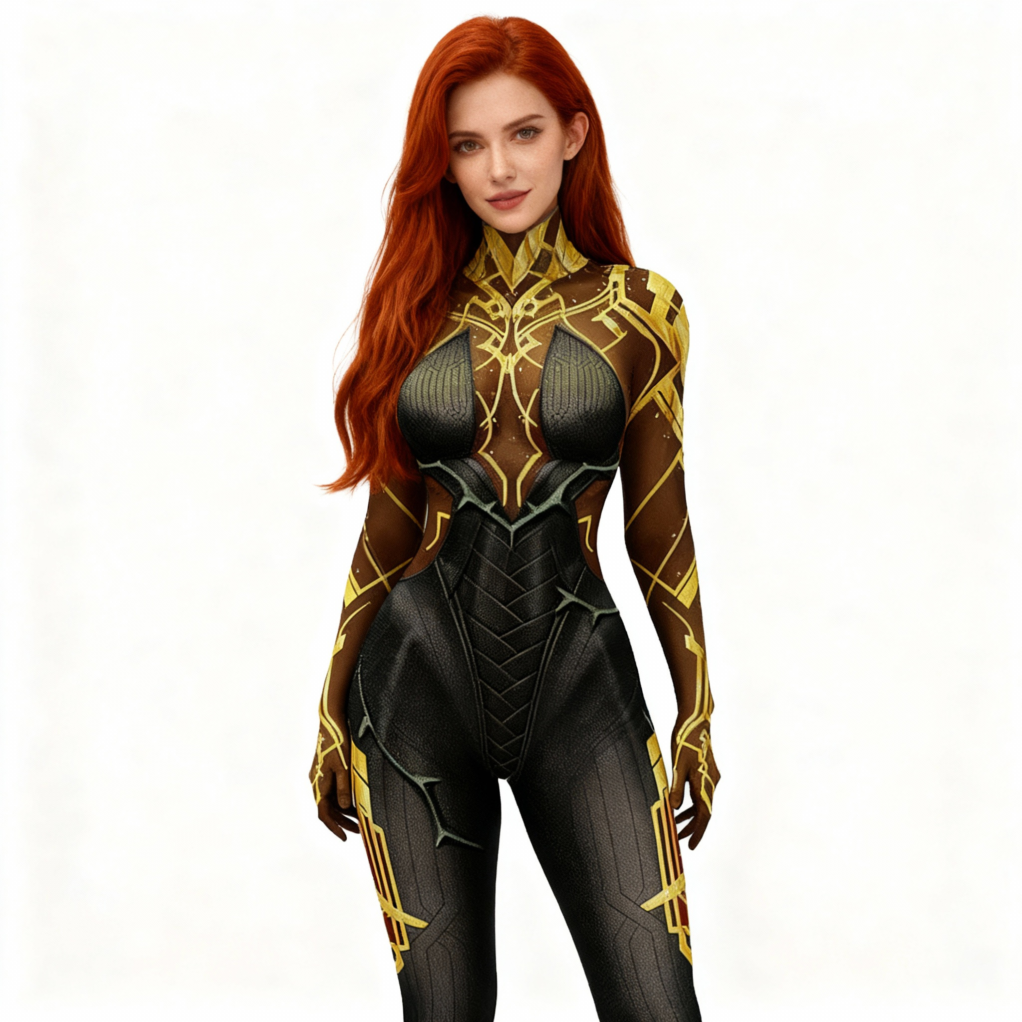 League of Legends Arcane Mel Medarda Awakened Costume - Gold Black Bodysuit Mel Medarda Cosplay