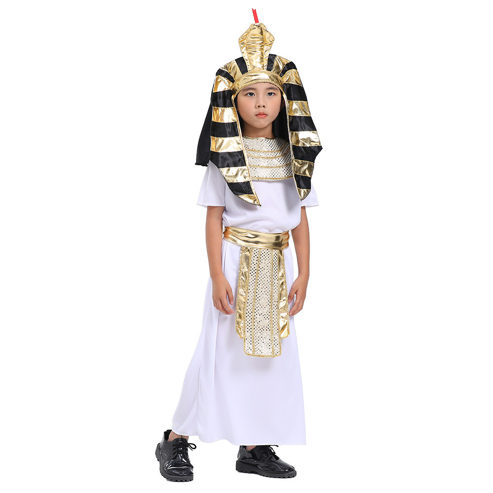 Kids Egypt Pharaoh Costume - Dress Hat Set Pharaoh Cosplay