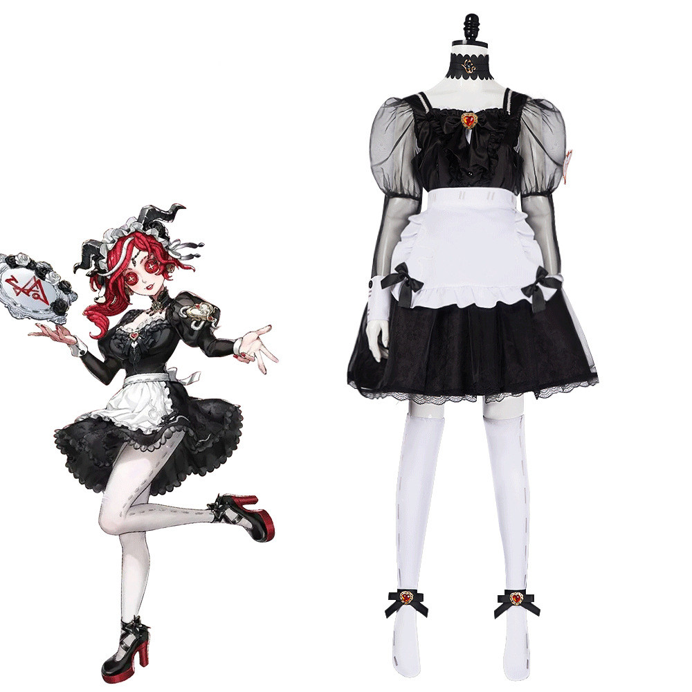 Identity V Priestess Costume - Black Maid Dress Priestess Cosplay