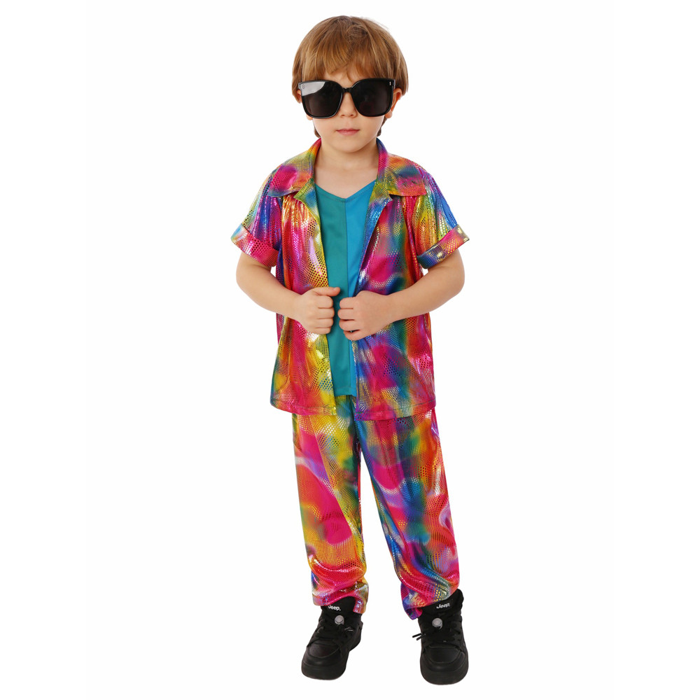 Kids 70's Retro Costume - Rainbow Suit Set 70's Retro Cosplay