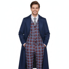 Doctor Who Costume - Checkered Suit Blue Longcoat Set Doctor Who Cosplay