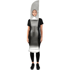 Knife Costume - Black Silver Bodysuit Knife Cosplay
