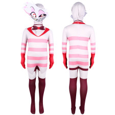 Hazbin Hotel Angel Dust Costume - Pink Bodysuit Mask Set Angel Dust Cosplay