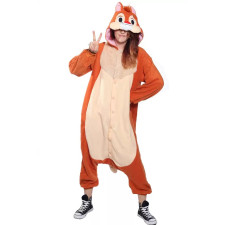 Chip N Dale Rescue Rangers Dale Costume - Onesie Jumpsuit Dale Cosplay