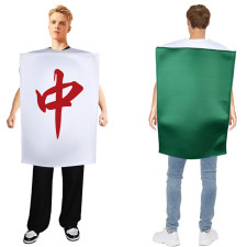 Mahjong Tile Red Dragon Costume - Red Suit Mahjong Tile Cosplay