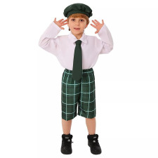 Kids Saint Patrick Costume - Plaid Pants Saint Patrick Cosplay