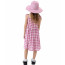 Barbie Movie Costume - Girls Gingham Pink Checkered Dress Barbie Cosplay
