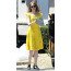 Lala Land Mia Costume - Flower Yellow Dress Mia Cosplay