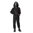 Kids Squid Game Masked Officer Costume - Black Jumpsuit Mask Set Masked Guard Cosplay