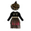 Girls Witch Costume - Black Dress Hat Set Witch Cosplay