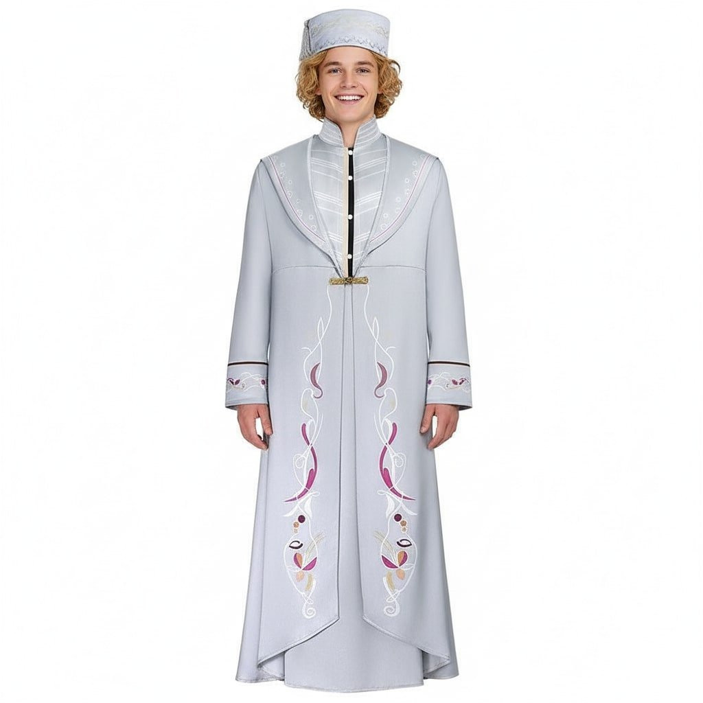 Harry Potter Albus Dumbledore Costume - White Robe Albus Dumbledore Cosplay