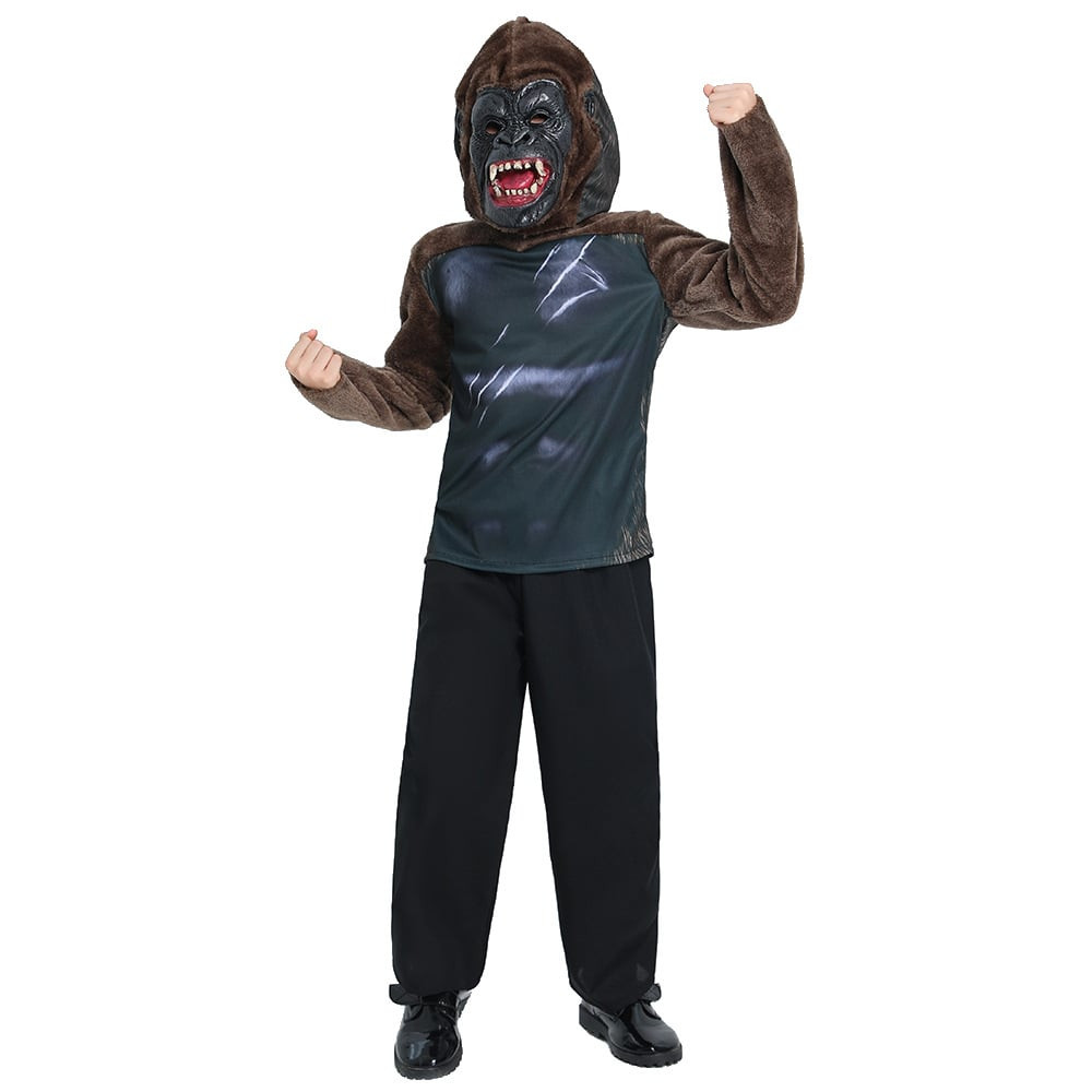 Kids Gorilla Costume - Shirt Mask Set Gorilla Cosplay