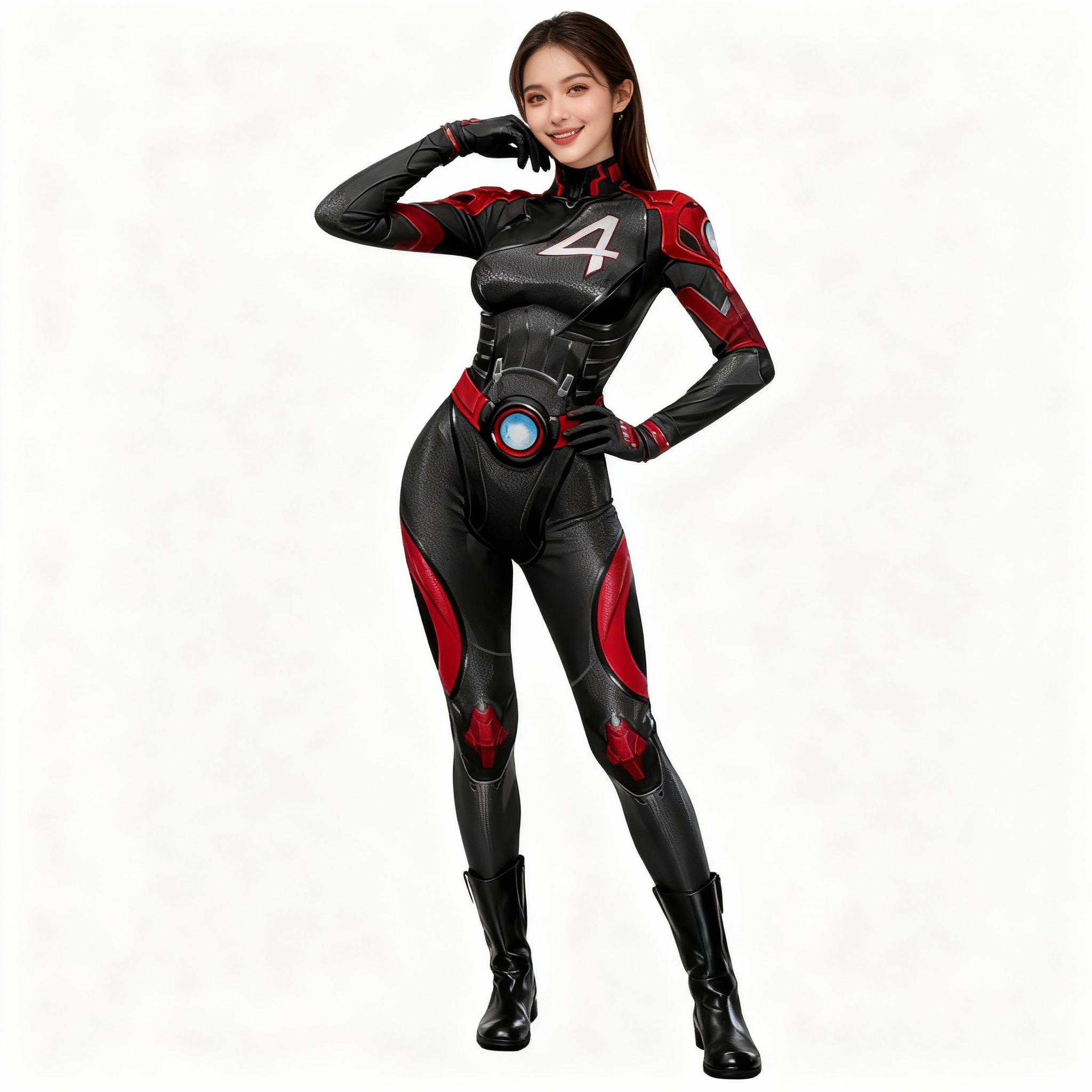 Marvel Rivals Invisible Woman Costume - Black Red Bodysuit Invisible Woman Cosplay