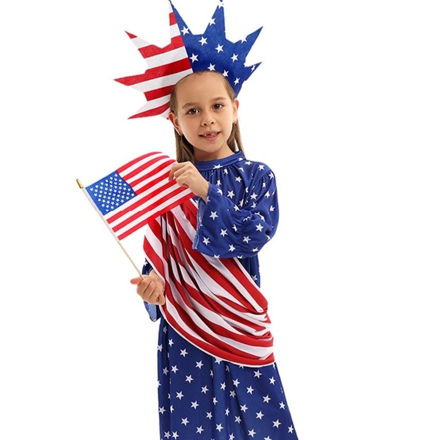 Girls Uncle Sam Costume - Flag Dress Set Uncle Sam Cosplay