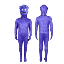 IF Blue Costume - Purple Bodysuit Mask Set Blue Cosplay