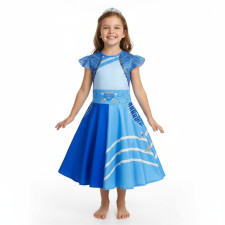 Girls Descendants 4: The Rise of Red Princess Chloe Charming Costume - Blue Dress Chloe Charming Cosplay