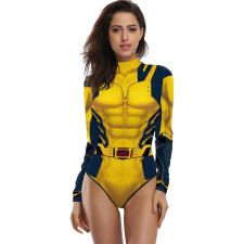 Deadpool 3 Woman Wolverine Swim Suit Costume - Yellow Bodysuit Wolverine Cosplay