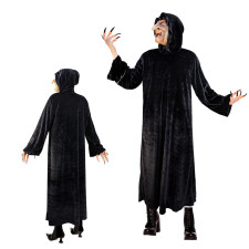 Snow White Evil Queen Witch Old Hag Costume - Black Dress Mask Set Old Hag Cosplay