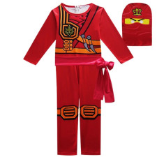 Boys Red Ninjago with Mask Cosplay Costume