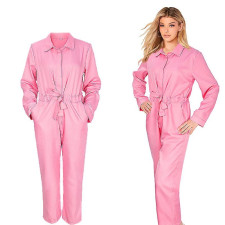 Barbie Movie 2023 Margot Robbie Costume - Pink Jumpsuit Barbie Margot Robbie Cosplay