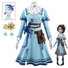 Identity V Doctor Eternal Flower Skin Costume - Blue Dress Set Doctor Eternal Flower Skin Cosplay