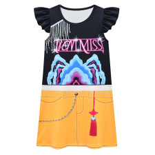 Girls K-Pop Demon Hunters Mira Costume - Black Yellow Dress Mira Cosplay