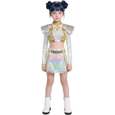 KPop Demon Hunters Zoey Stage Costume - Shiny White Skirt Top Full Set Kpop Zoey Cosplay