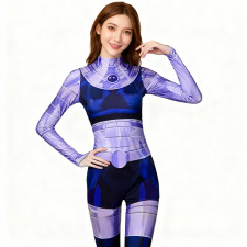 Teen Titans Blackfire Costume - Purple Comic Style Bodysuit Blackfire Cosplay