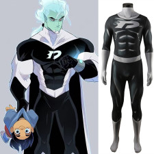 Amity Thereafter Dark Danny Costume - Black & White Muscle Pattern Bodysuit Dark Danny Cosplay