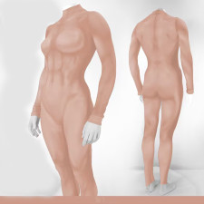 Woman Muscle Suit Costume - Peach Bodysuit Women's Muscle Suit Cosplay