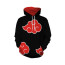 Naruto Shippiden Akatsuki Costume - Black Hoodie Red Cloud Akatsuki Cosplay