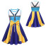 Girls K-Pop Demon Hunters Zoey Costume - Blue Yellow Sleeveless Mini Dress Zoey Cosplay
