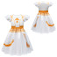 Girls K-Pop Demon Hunters Zoey Costume - White Gold Mini Dress Stage Outfit Zoey Cosplay