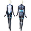 Marvel Future Fight Domino Neena Thurman Costume - Black White Blue Bodysuit Domino Cosplay