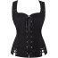 Medieval Renaissance Pirate Costume - Black Lace Up Corset Sueded Dress Pirate Cosplay