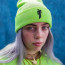 Billie Eillish Green Beanie - Billie Eillish Beanie Hat With Billie Eillish Print Cosplay Costume Prop