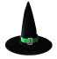 Halloween Prop Witch Black Velvet With Ribbon Hat Costume