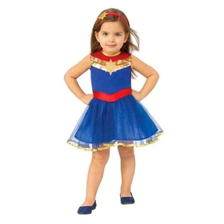 Captain Marvel Costume - Girls Red Blue Tutu Dress Captain Marvel Cosplay