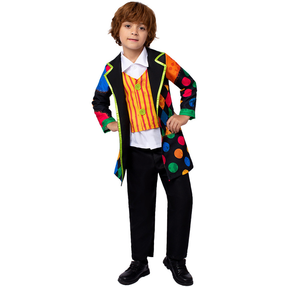 Kids Evil Clown Costume - Polka Dot Suit Set Clown Cosplay