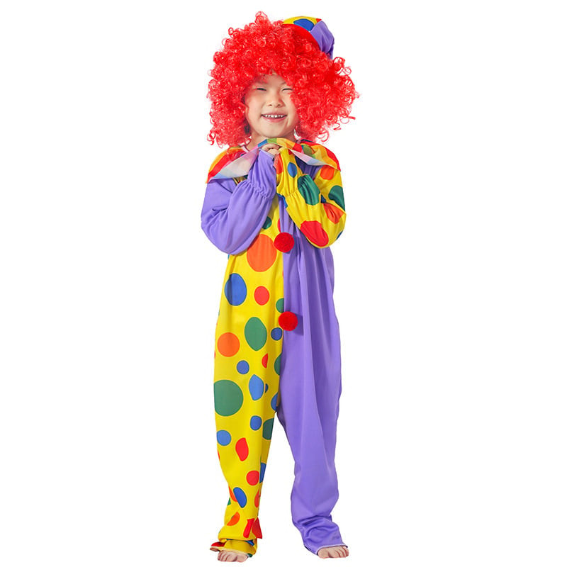 Kids Clown Costume - Polka Dot Jumpsuit Set Clown Cosplay