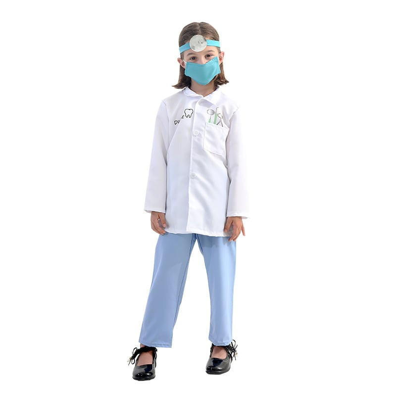 Kids Dentist Costume - White Coat Pants Set Dentist Cosplay