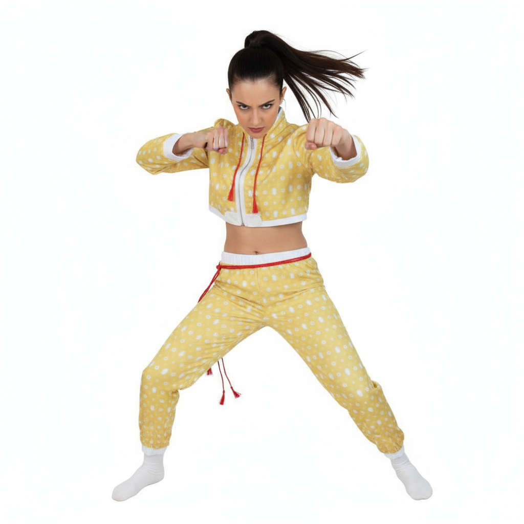 Street Fighter 6 Jamie Costume - Yellow Shirt Pants Set Street Fighter Jamie Cosplay