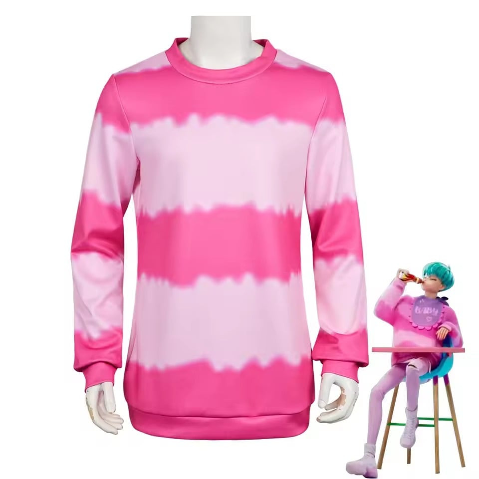 KPop Demon Hunters Saja Boys Baby Costume - Striped Pink Sweater Saja Boys Baby Cosplay