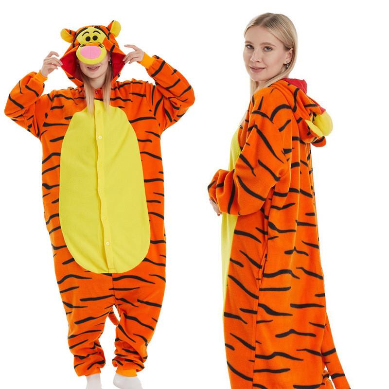 Kids Dark Orange Tigger Costume - Onesie Jumpsuit Dark Orange Tigger Cosplay