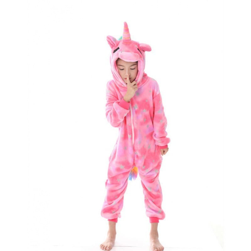 Kids Pink Blue Unicorn Costume - Onesie Jumpsuit Pink Blue Unicorn Cosplay